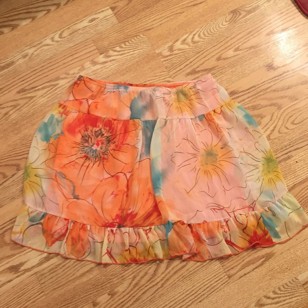 Wrapper floral skirt with built-in slip
